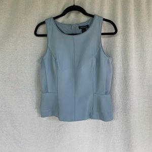 Light Blue White House Black Market Leather Shirt